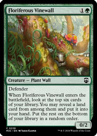 Floriferous Vinewall (Ripple Foil)  [Foil]  (M3C-228) - [Modern Horizons 3 Commander] - Trinity Hobby