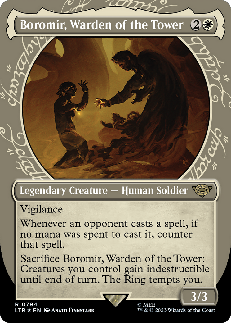 Boromir, Warden of the Tower (Showcase) (Surge Foil) [The Lord of the Rings: Tales of Middle-Earth] - Trinity Hobby