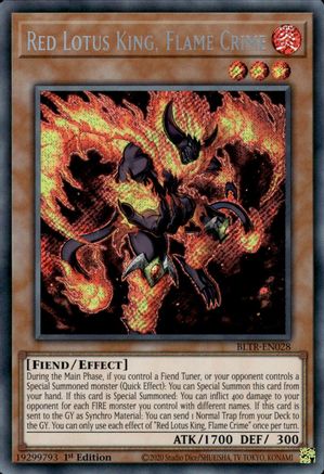 Red Lotus King, Flame Crime [BLTR-EN028] Secret Rare - Trinity Hobby