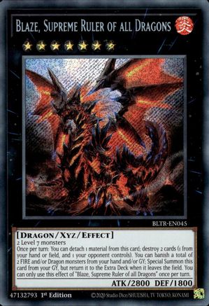 Blaze, Supreme Ruler of all Dragons [BLTR-EN045] Secret Rare - Trinity Hobby
