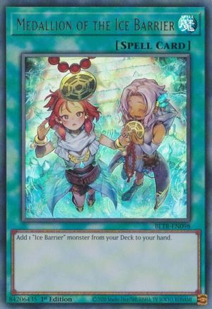 Medallion of the Ice Barrier (Alternate Art) [BLTR-EN098] Ultra Rare - Trinity Hobby