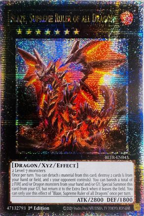 Blaze, Supreme Ruler of all Dragons (Quarter Century Secret Rare) [BLTR-EN045] Quarter Century Secret Rare - Trinity Hobby
