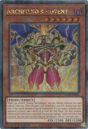 Archfiend's Advent (Quarter Century Secret Rare) [BLTR-EN046] Quarter Century Secret Rare - Trinity Hobby