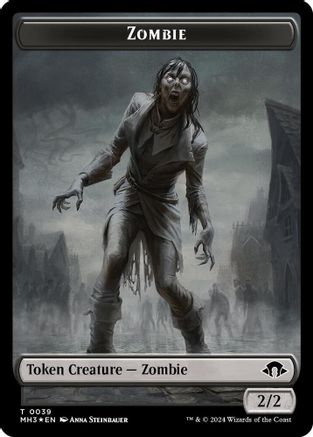 Zombie (Ripple Foil) // Insect (0027) Double-Sided Token  [Foil]  (MH3-39 // 27) - [Modern Horizons 3] - Trinity Hobby