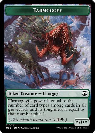 Tarmogoyf (Ripple Foil) // Goblin Double-Sided Token  [Foil]  (M3C-22 // 13) - [Modern Horizons 3 Commander] - Trinity Hobby