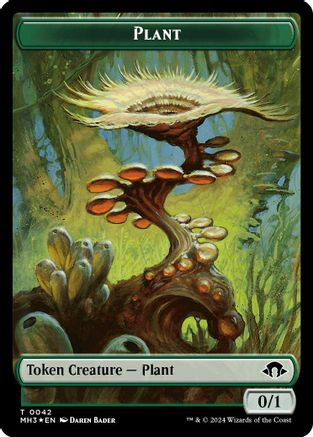 Plant (Ripple Foil) // Zombie  Double-Sided Token  [Foil]  (MH3-42 // 21) - [Modern Horizons 3] - Trinity Hobby