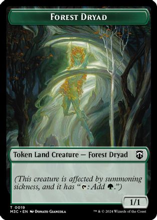 Forest Dryad (Ripple Foil) // Emblem - Vivien Reid Double-Sided Token  [Foil]  (M3C-19 // 28) - [Modern Horizons 3 Commander] - Trinity Hobby