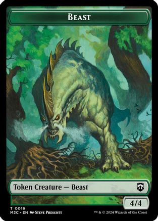 Beast (0016) (Ripple Foil) // Copy Double-Sided Token  [Foil]  (M3C-16 // 1) - [Modern Horizons 3 Commander] - Trinity Hobby