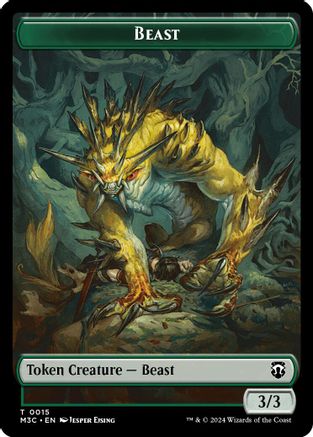 Beast (0015) (Ripple Foil) // Insect (0025) Double-Sided Token  [Foil]  (M3C-15 // 25) - [Modern Horizons 3 Commander] - Trinity Hobby