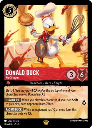 Donald Duck - Pie Slinger (107/204) - [Shimmering Skies] Cold Foil - Trinity Hobby