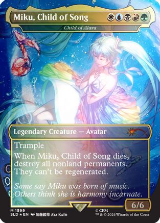 Miku, Child of Song - Child of Alara (Rainbow Foil) (SLD-1599) - [Secret Lair Drop Series] Foil - Trinity Hobby