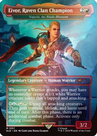 Eivor, Raven Clan Champion - Najeela, the Blade-Blossom (Rainbow Foil) (SLD-1557) - [Secret Lair Drop Series] Foil - Trinity Hobby