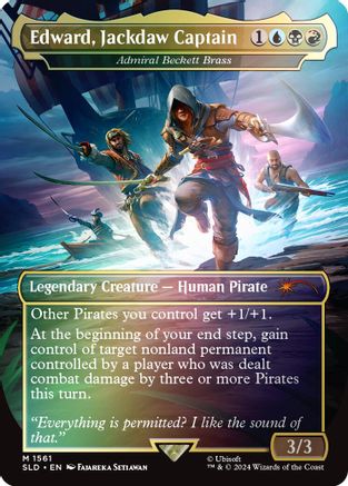 Edward, Jackdaw Captain - Admiral Beckett Brass (Rainbow Foil) (SLD-1561) - [Secret Lair Drop Series] Foil - Trinity Hobby