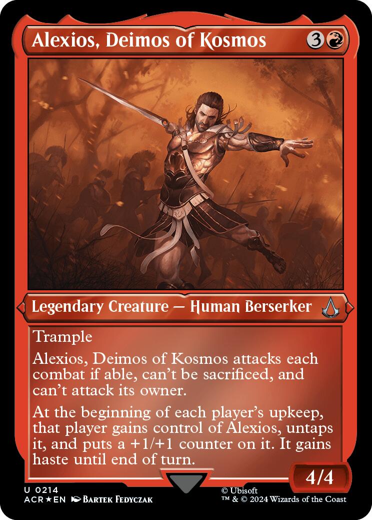 Alexios, Deimos of Kosmos (Foil Etched) [Assassin's Creed] - Trinity Hobby