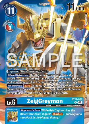 ZeigGreymon [BT11-031] (2024 Regionals Champion) [Dimensional Phase] - Trinity Hobby