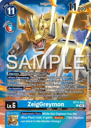 ZeigGreymon [BT11-031] (2024 Regionals Participant) [Dimensional Phase] - Trinity Hobby