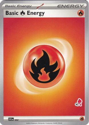 Basic Fire Energy (002) (Armarouge Stamp #10) [Battle Academy 2024] - Trinity Hobby