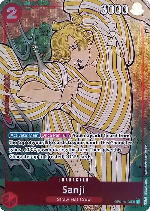 Sanji (English Version 1st Anniversary Set) (OP01-013) - [One Piece Promotion Cards] Foil - Trinity Hobby