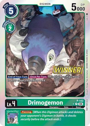 Drimogemon [P-143] (Store Tournament 2024 Jul. – Sep. Winner Pack) [Promotional Cards] - Trinity Hobby