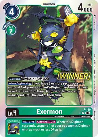 Exermon [P-150] (Store Tournament 2024 Jul. – Sep. Winner Pack) [Promotional Cards] - Trinity Hobby