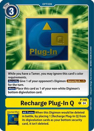 Recharge Plug-In Q [P-146] (Store Tournament 2024 Jul. – Sep. Participation Pack) [Promotional Cards] - Trinity Hobby