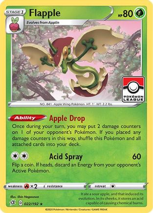 Flapple (League Promo) - (022/192) Reverse Holofoil [League & Championship Cards] - Trinity Hobby