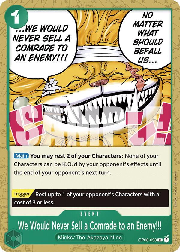We Would Never Sell a Comrade to an Enemy!!! (OP08-038) - [Two Legends] - Trinity Hobby