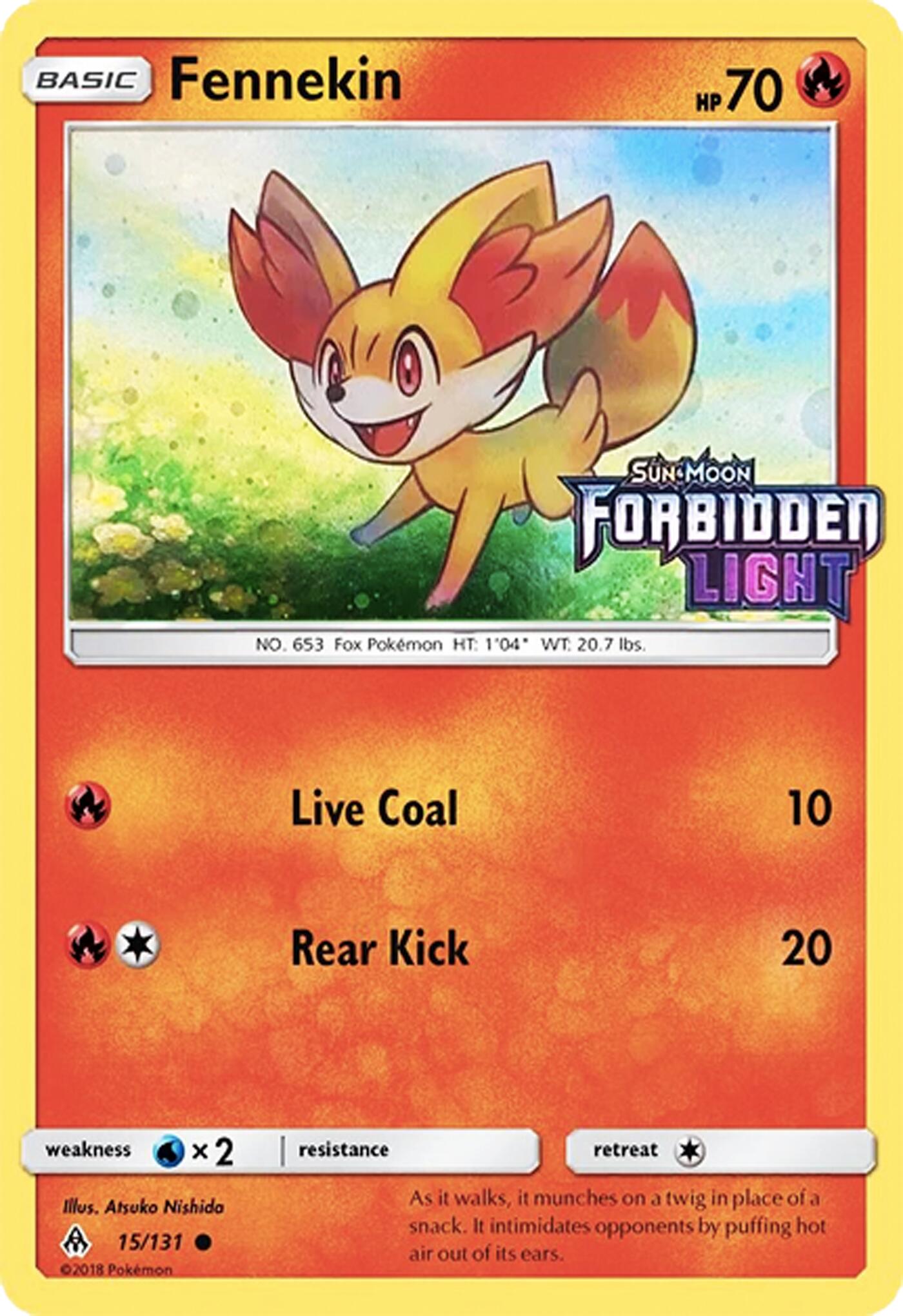Fennekin (15/131) (Cosmos Holo) (Toys R' Us Promo) [Sun & Moon: Forbidden Light] - Trinity Hobby