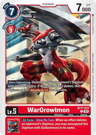 WarGrowlmon [BT17-013] [Secret Crisis] - Trinity Hobby