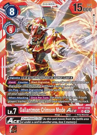 Gallantmon: Crimson Mode ACE [BT17-018] [Secret Crisis] - Trinity Hobby