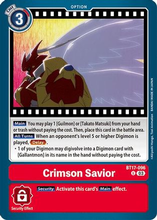 Crimson Savior [BT17-096] [Secret Crisis] - Trinity Hobby