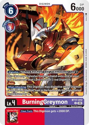 BurningGreymon [BT17-012] [Secret Crisis] - Trinity Hobby