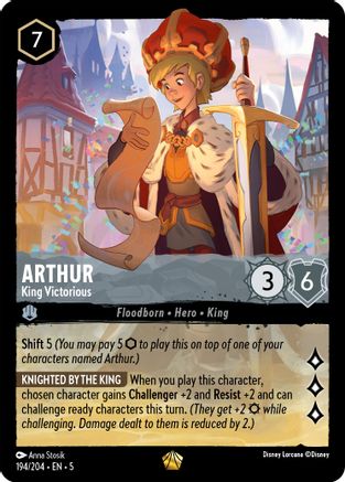Arthur - King Victorious (194/204) - [Shimmering Skies] Cold Foil - Trinity Hobby
