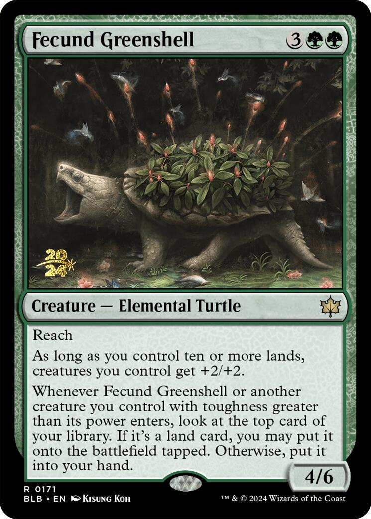 Fecund Greenshell [Bloomburrow Prerelease Promos] - Trinity Hobby