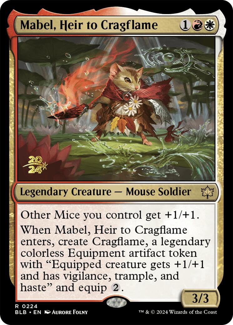 Mabel, Heir to Cragflame [Bloomburrow Prerelease Promos] - Trinity Hobby