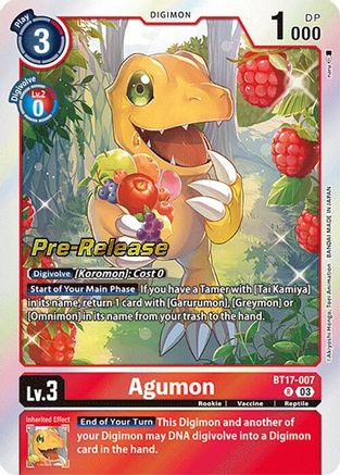 Agumon [BT17-007] [Secret Crisis Pre-Release Cards] - Trinity Hobby