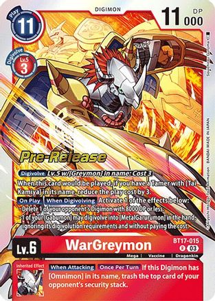WarGreymon [BT17-015] [Secret Crisis Pre-Release Cards] - Trinity Hobby