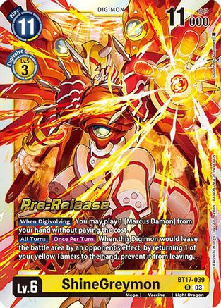 ShineGreymon [BT17-039] [Secret Crisis Pre-Release Cards] - Trinity Hobby