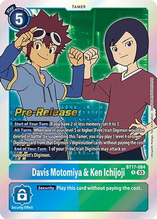 Davis Motomiya & Ken Ichijoji [BT17-084] [Secret Crisis Pre-Release Cards] - Trinity Hobby
