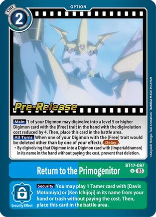 Return to the Primogenitor [BT17-097] [Secret Crisis Pre-Release Cards] - Trinity Hobby