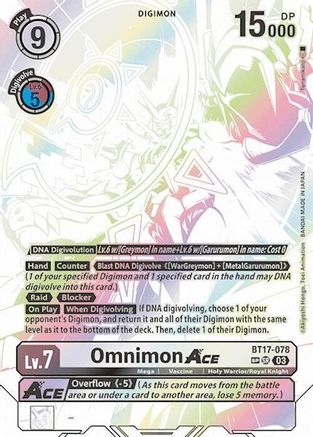 Omnimon ACE [BT17-078] (Textured) [Secret Crisis] - Trinity Hobby