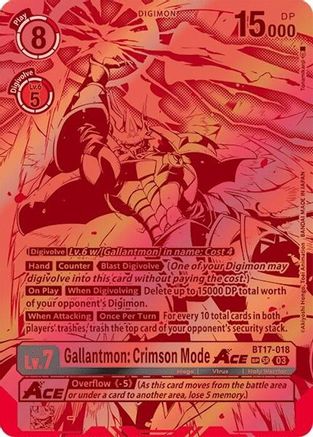 Gallantmon: Crimson Mode ACE [BT17-018] (Textured) [Secret Crisis] - Trinity Hobby