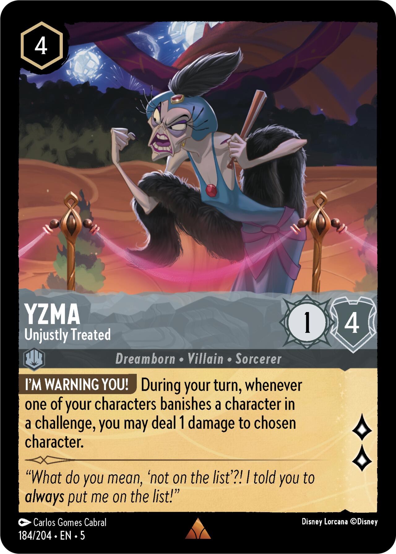 Yzma - Unjustly Treated (184/204) [Shimmering Skies] - Trinity Hobby