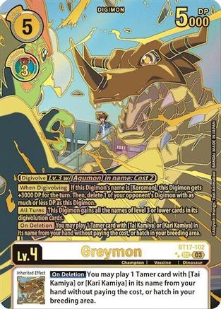 Greymon [BT17-102] (Right) (Textured) [Secret Crisis] - Trinity Hobby