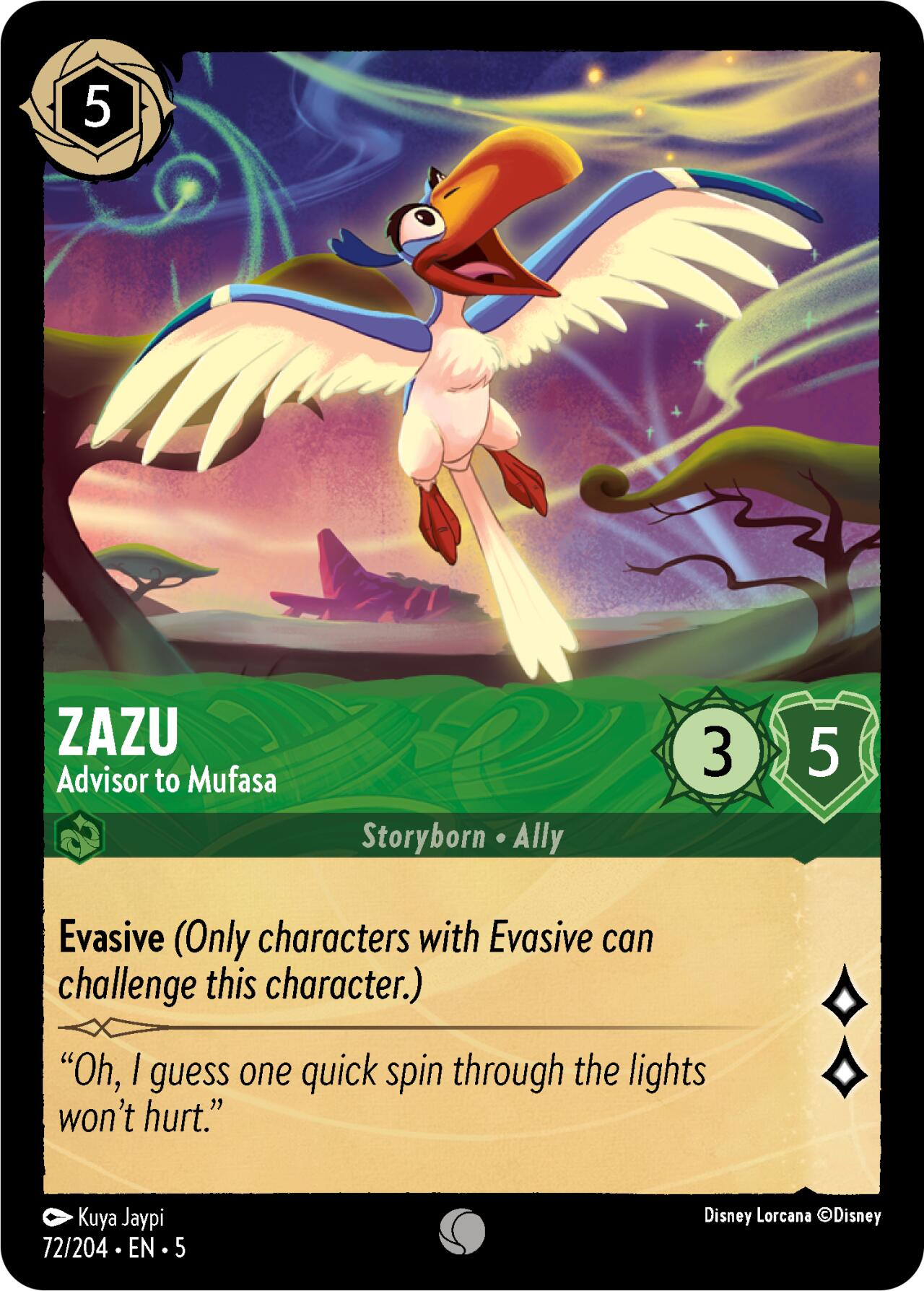 Zazu - Advisor to Mufasa (72/204) [Shimmering Skies] - Trinity Hobby
