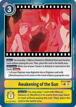 Awakening of the Sun [BT17-099] (Secret Crisis: Movie Memorial Pack) [Secret Crisis] - Trinity Hobby