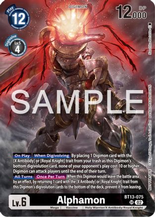 Alphamon [BT13-075] (Pre-Release Tournament Participation Card) [Secret Crisis Pre-Release Cards] - Trinity Hobby
