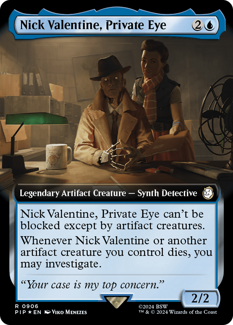 Nick Valentine, Private Eye (Extended Art) (Surge Foil) [Fallout] - Trinity Hobby