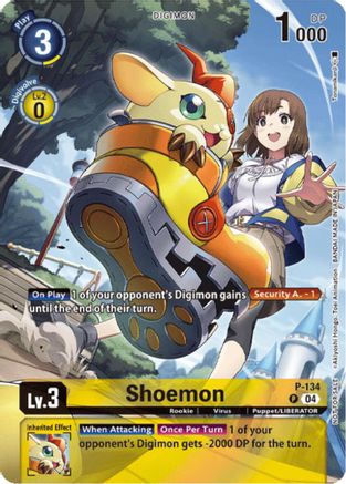 Shoemon [P-134] (Digimon Liberator Promotion) (Textured) [Promotional Cards] - Trinity Hobby