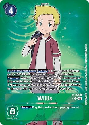 Willis [BT17-088] (Box Promotion Pack: Secret Crisis) [Secret Crisis] - Trinity Hobby
